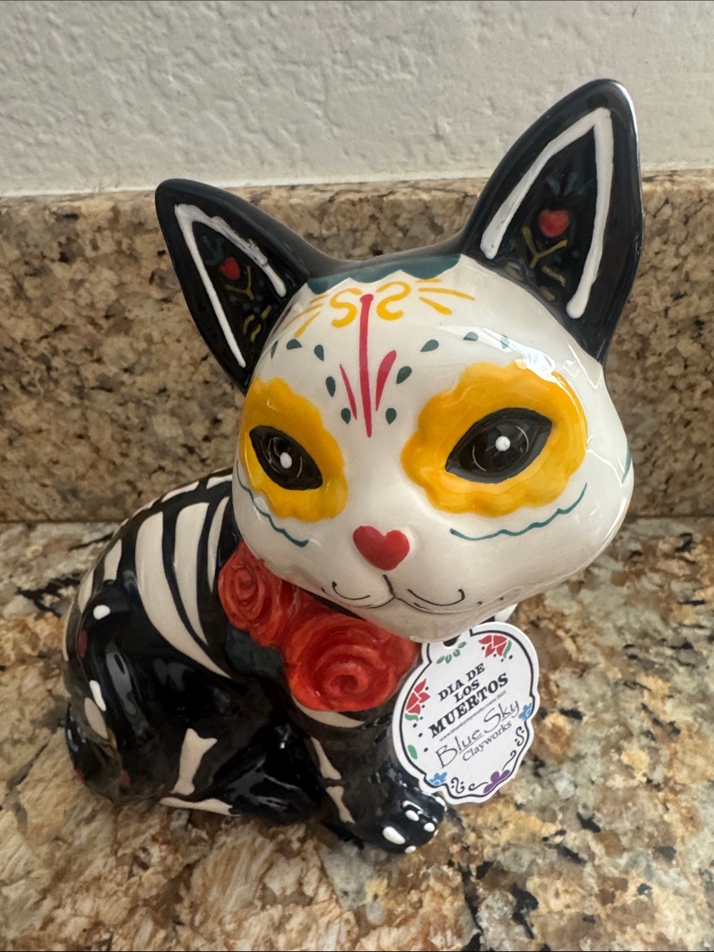 Blue Sky Clayworks Cat Figurine Day of the Dead/Halloween